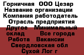 Горничная. ООО Цезар › Название организации ­ Компания-работодатель › Отрасль предприятия ­ Другое › Минимальный оклад ­ 1 - Все города Работа » Вакансии   . Свердловская обл.,Сухой Лог г.